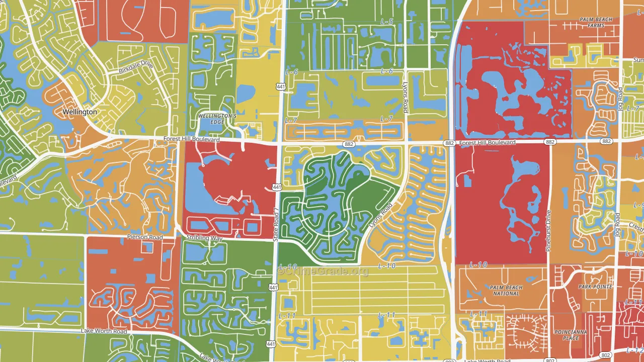 Olympia, Wellington, FL Map of Vandalism Rates