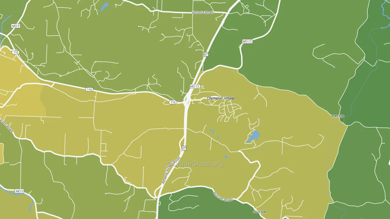 Olympian Village, MO Map of Vandalism Rates
