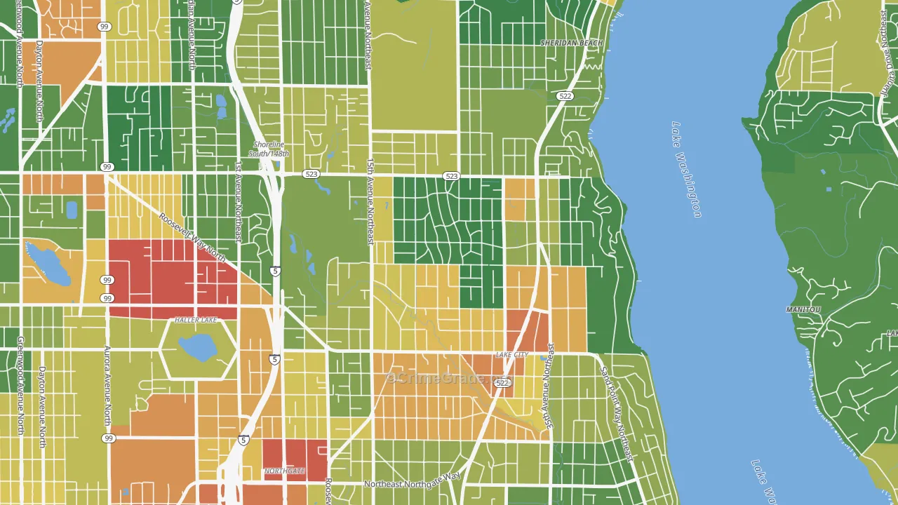 Olympic Hills, Seattle, WA Map of Vandalism Rates