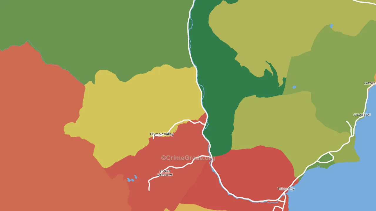 Olympic Valley, CA Map of Vandalism Rates