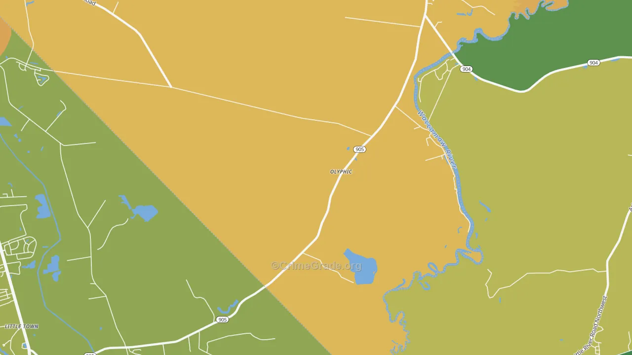 Olyphic, NC Map of Vandalism Rates