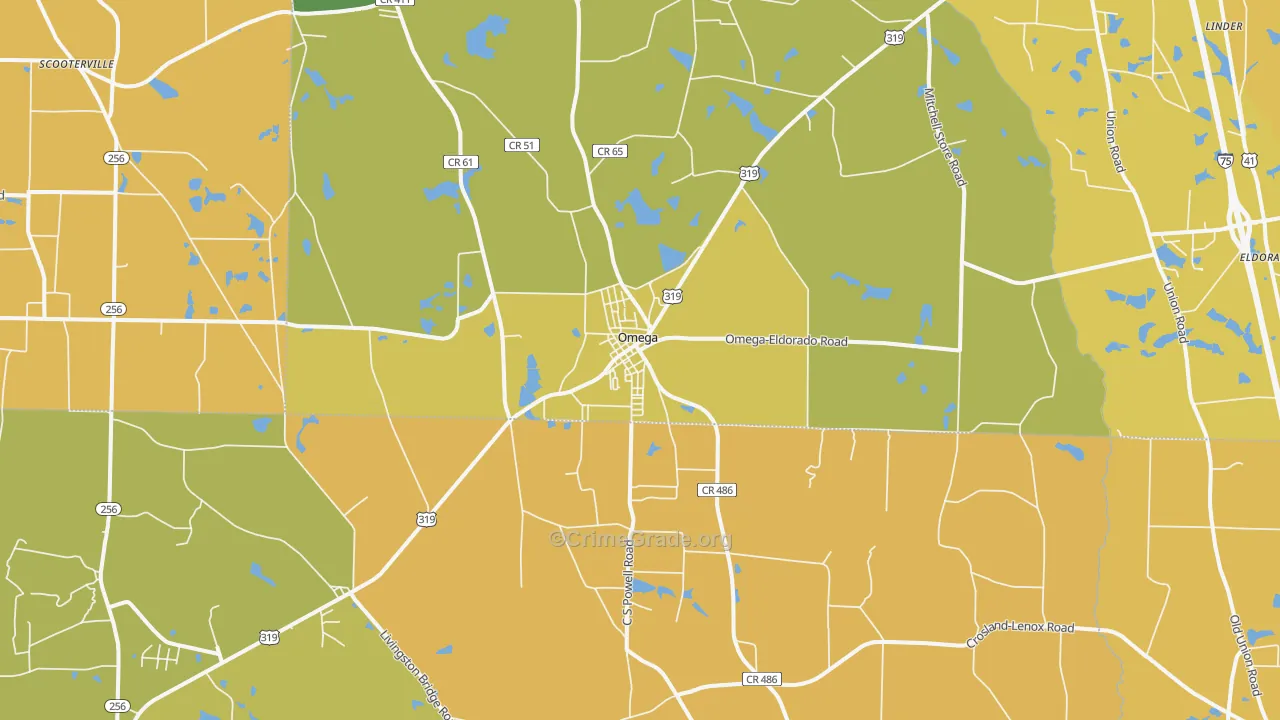 Omega, GA Map of Vandalism Rates