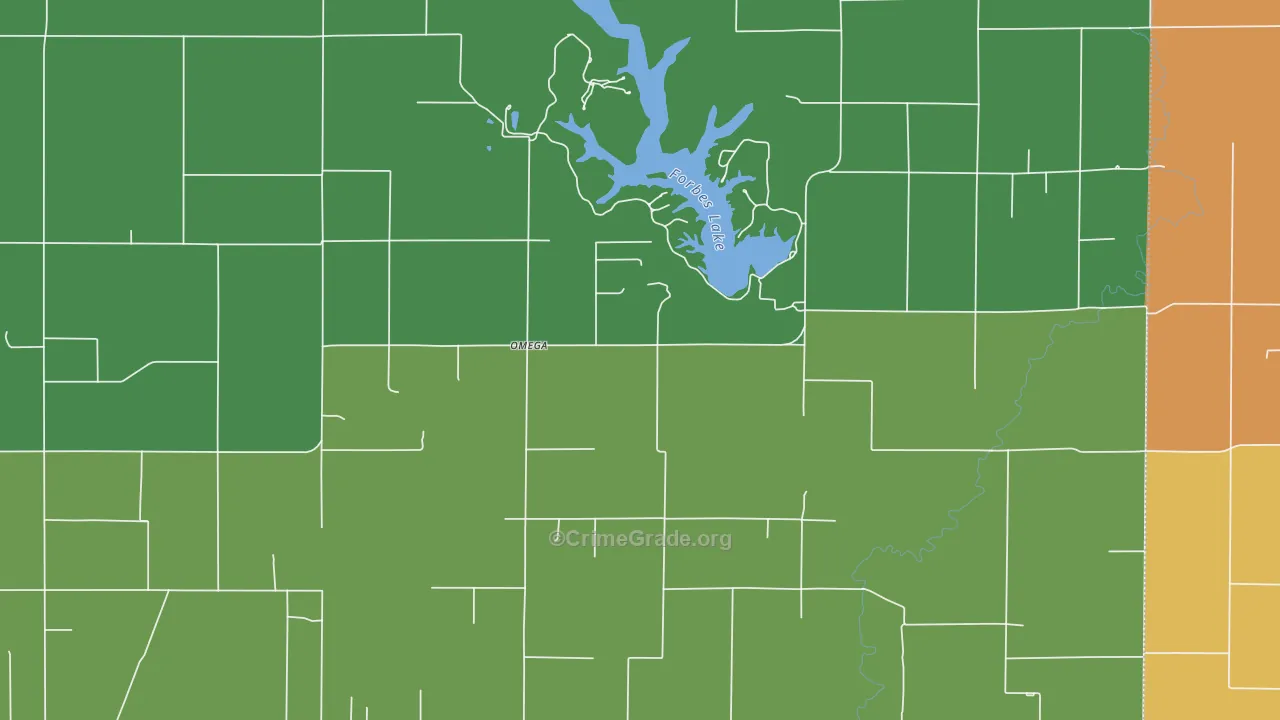 Omega, IL Map of Vandalism Rates