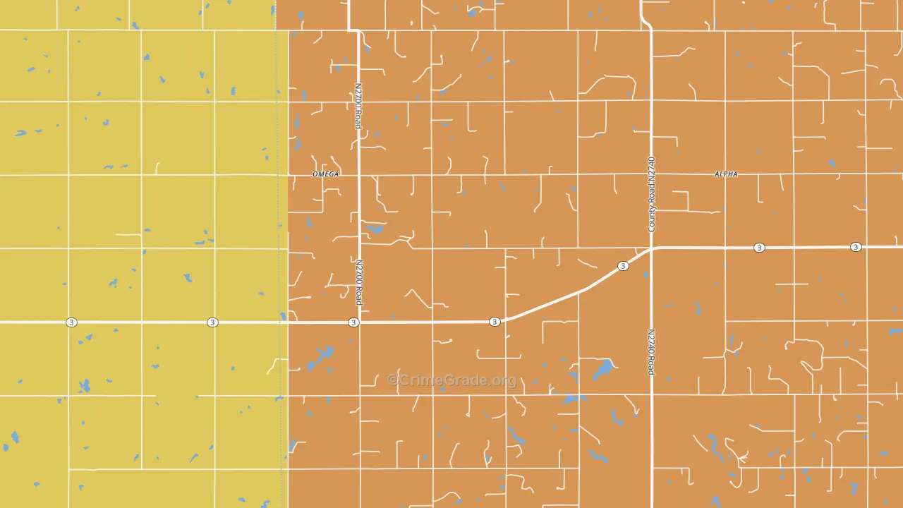 Omega, OK Map of Vandalism Rates