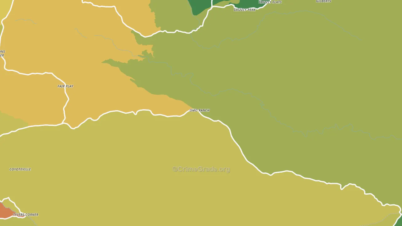 Omo Ranch, CA Map of Vandalism Rates