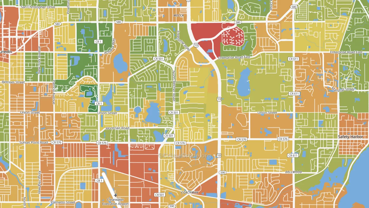 On Top of The World, Clearwater, FL Map of Vandalism Rates