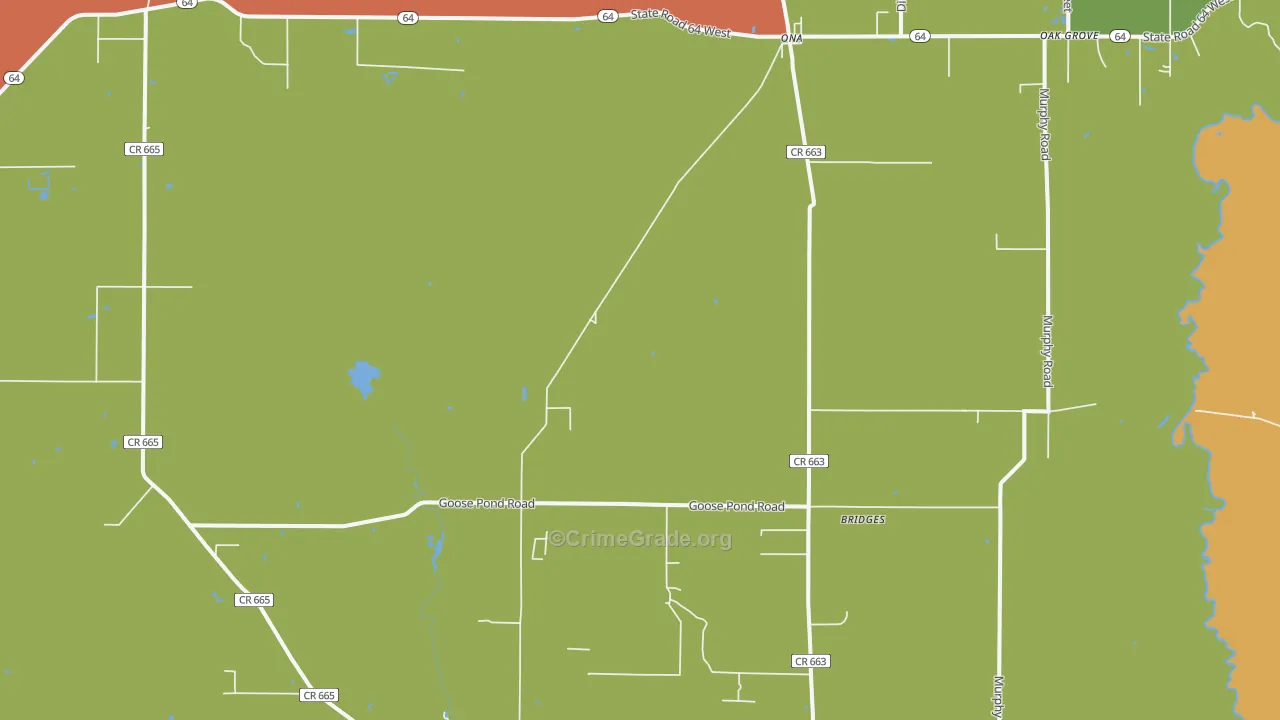 Ona, FL Map of Vandalism Rates