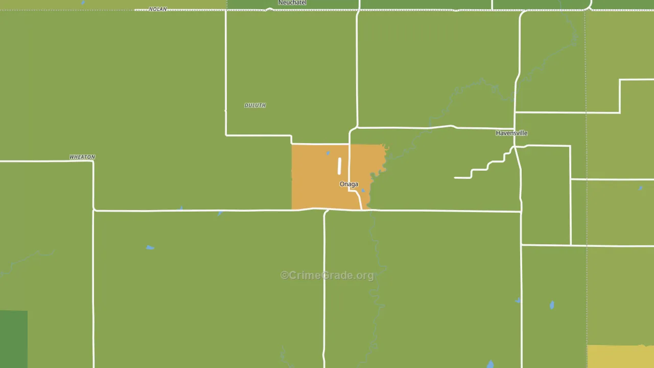 Onaga, KS Map of Vandalism Rates