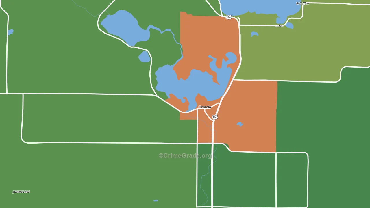 Onamia, MN Map of Vandalism Rates