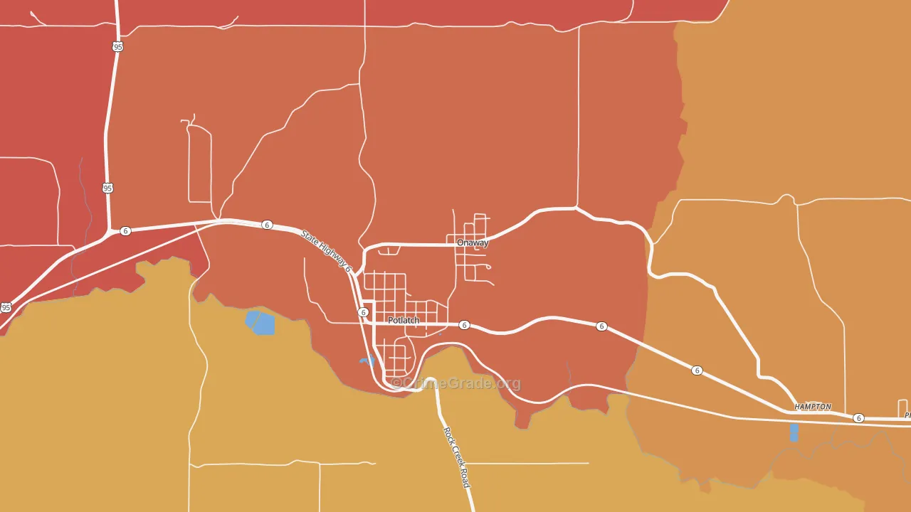 Onaway, ID Map of Vandalism Rates