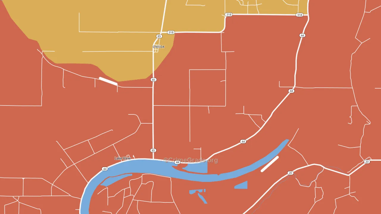 Oneida, AR Map of Vandalism Rates