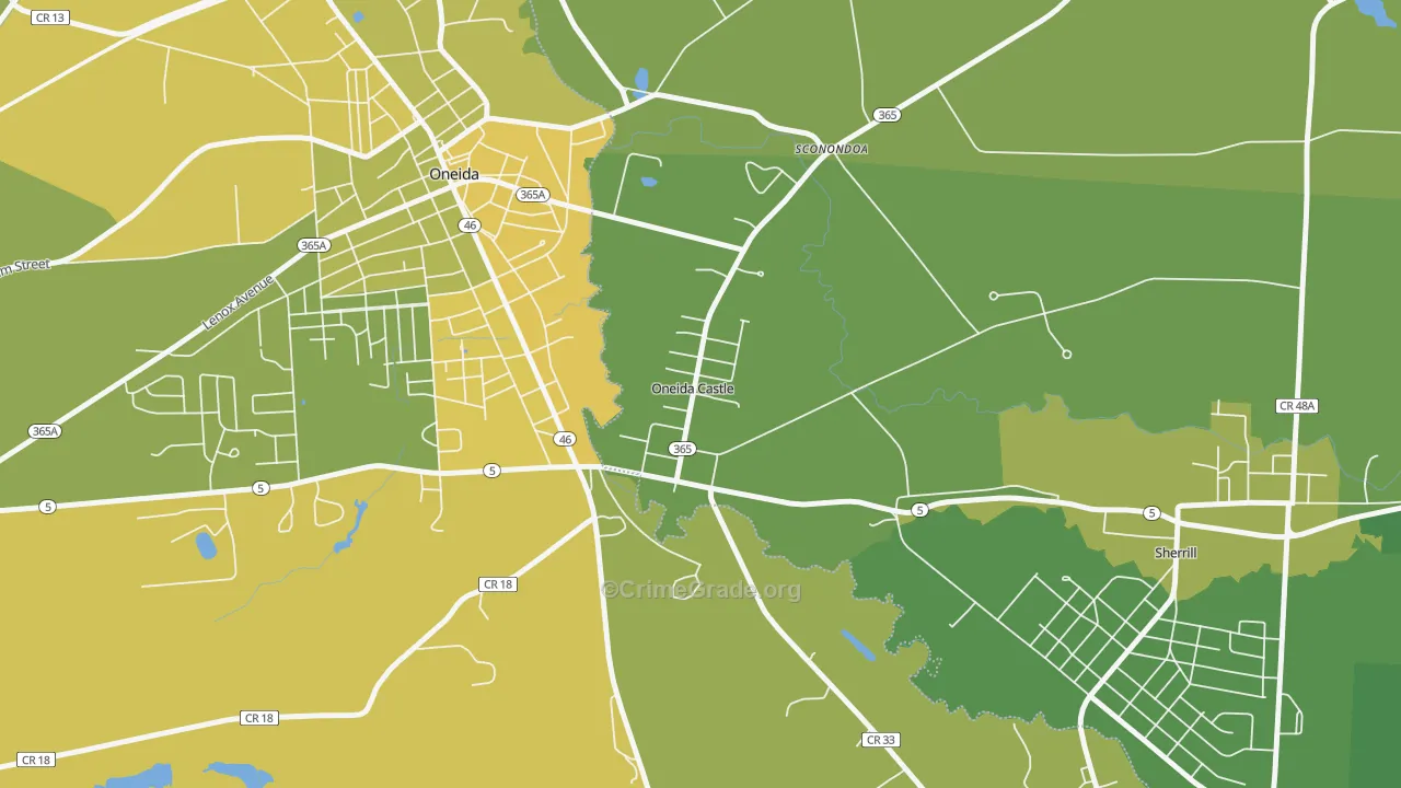 Oneida Castle, NY Map of Vandalism Rates