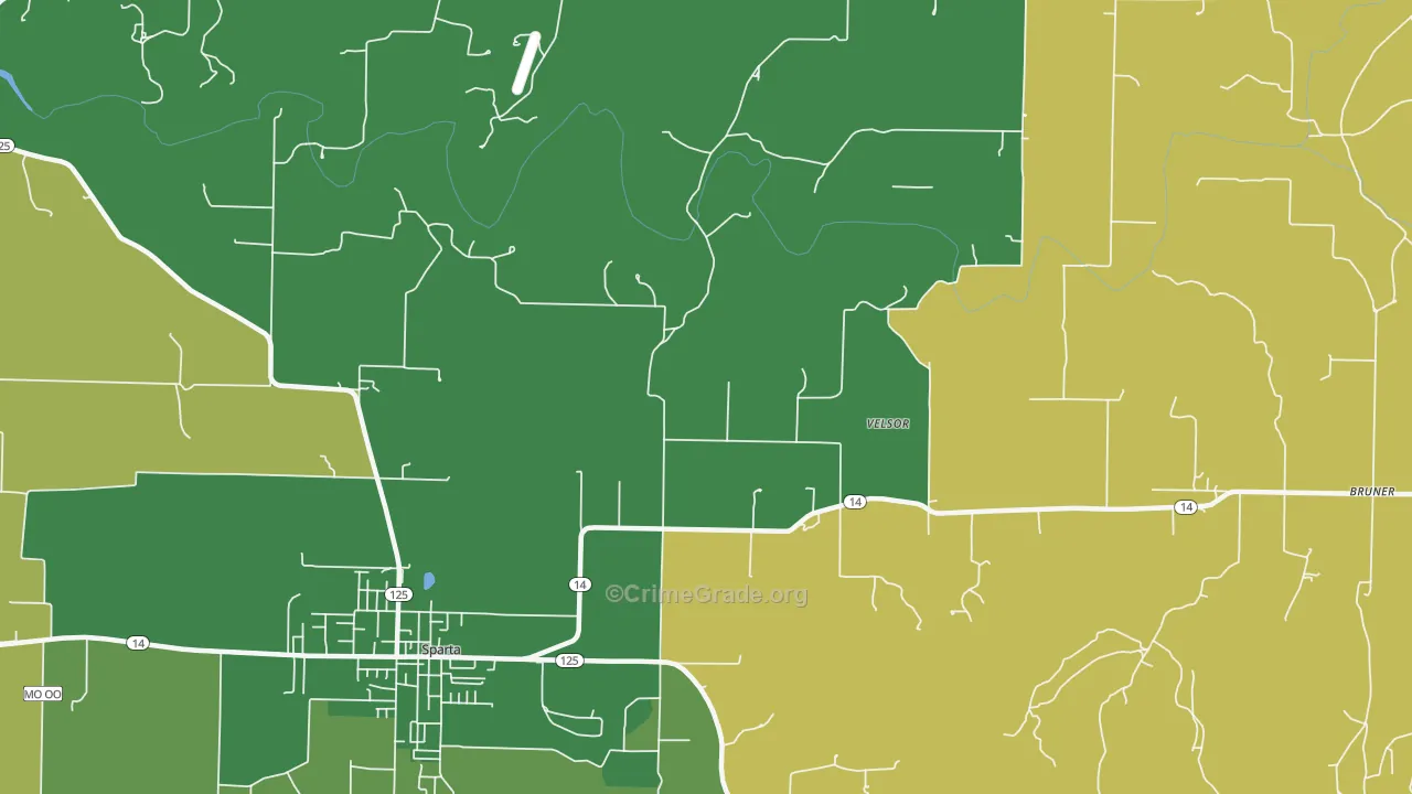Ongo, MO Map of Vandalism Rates