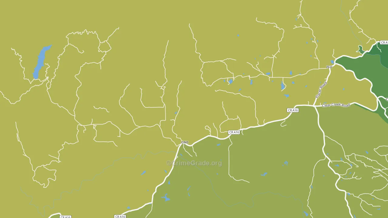 Ono, CA Map of Vandalism Rates