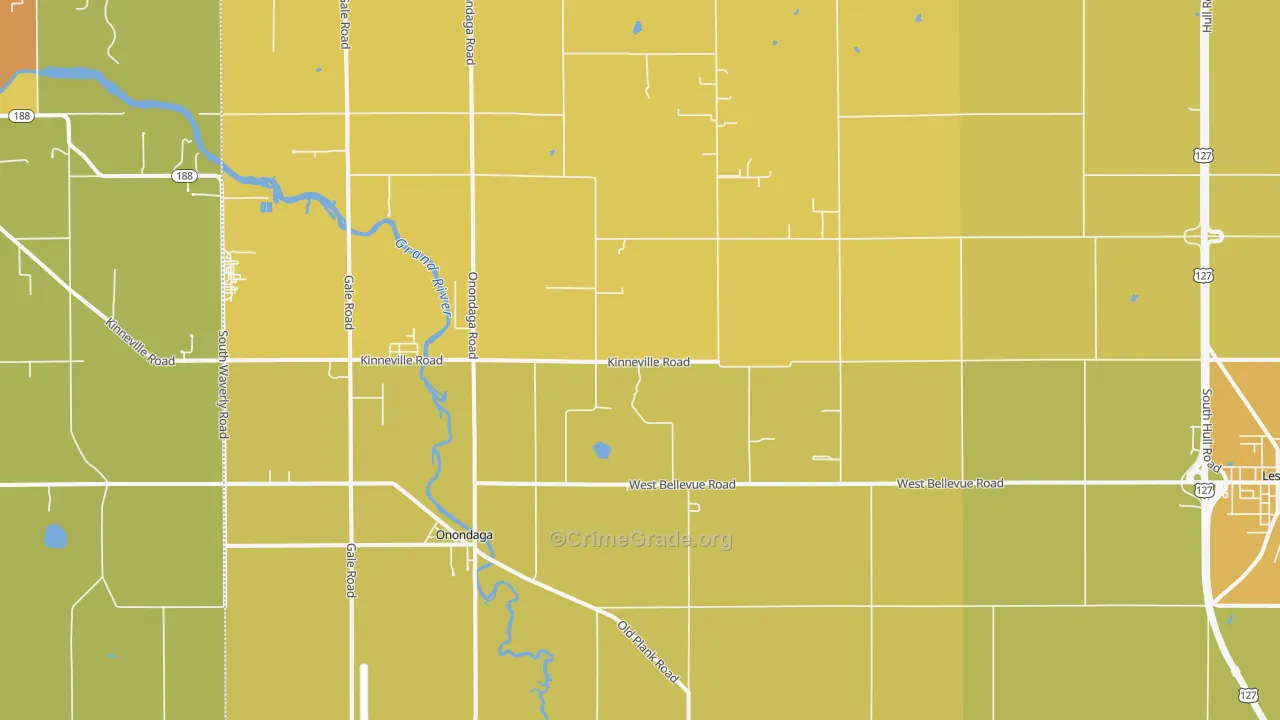 Onondaga, MI Map of Vandalism Rates