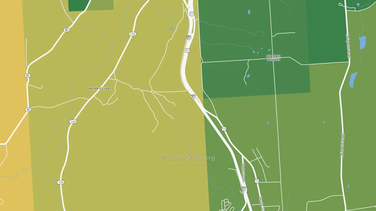 Onondaga, NY Map of Vandalism Rates