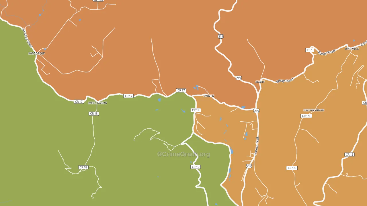 Onoto, WV Map of Vandalism Rates