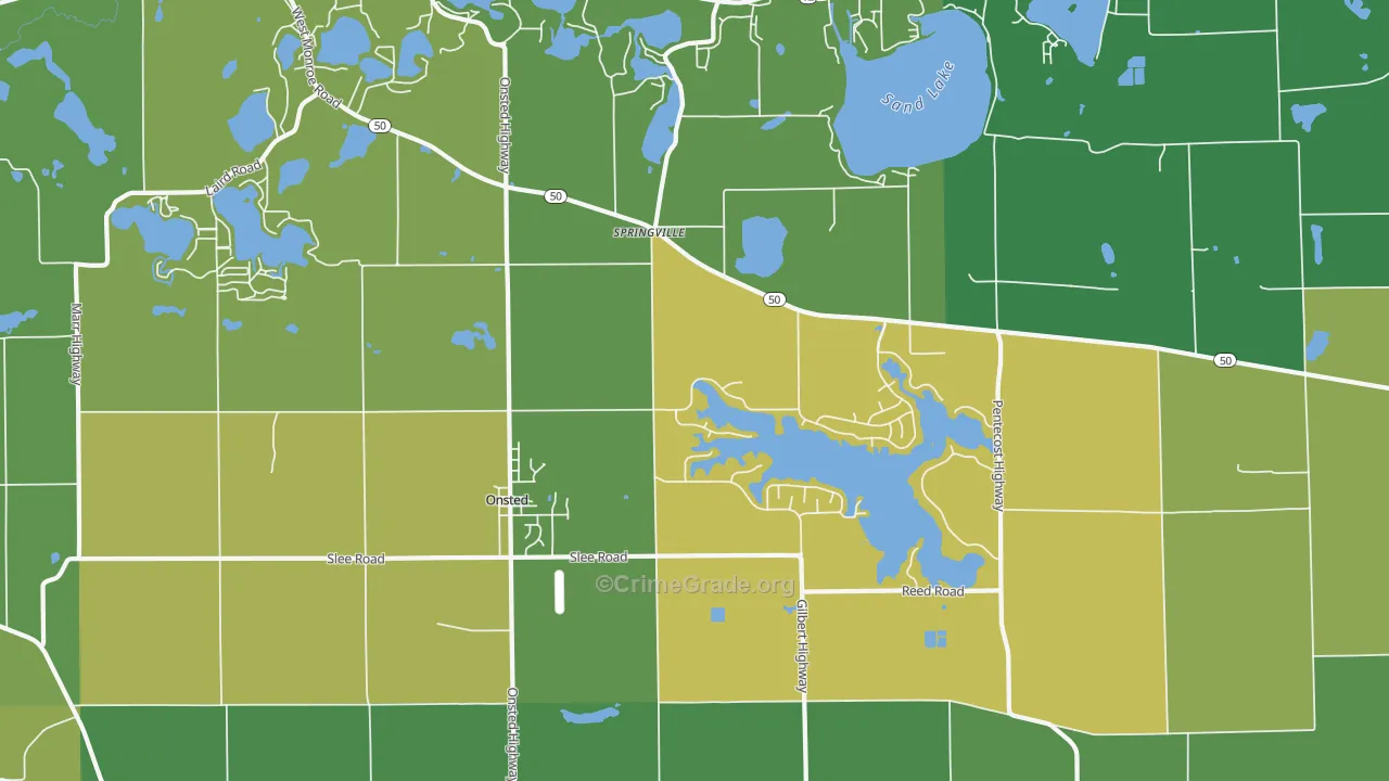 Onsted, MI Map of Vandalism Rates