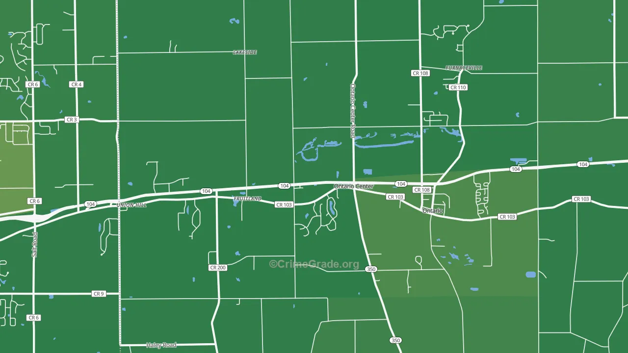 Ontario, NY Map of Vandalism Rates