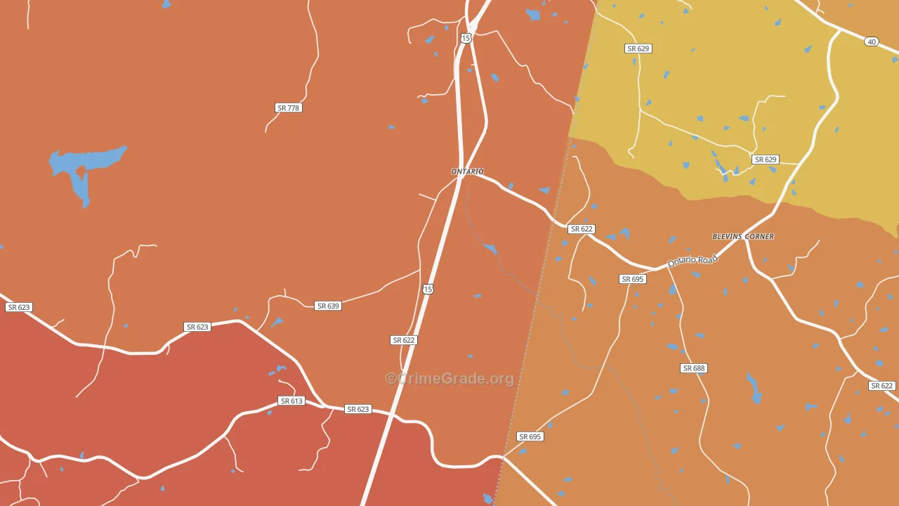 Ontario, VA Map of Vandalism Rates