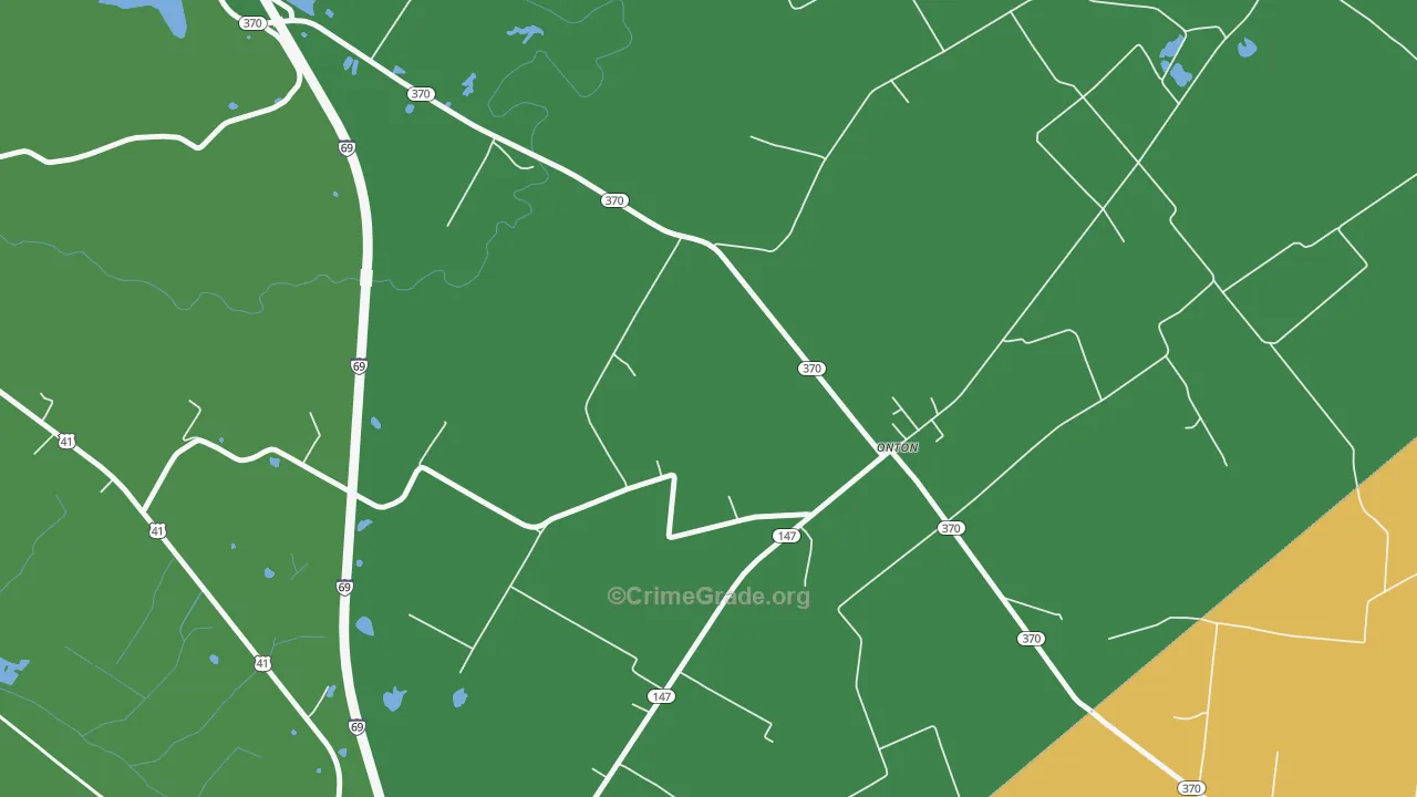 Onton, KY Map of Vandalism Rates