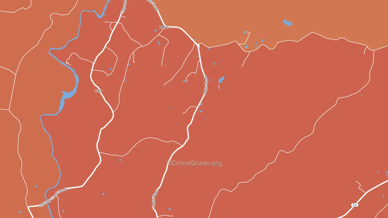 Onvil, NC Map of Vandalism Rates