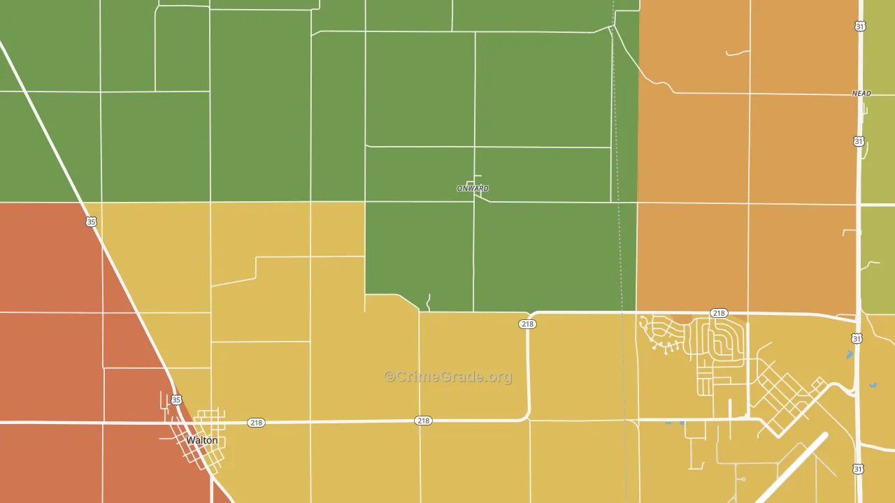 Onward, IN Map of Vandalism Rates