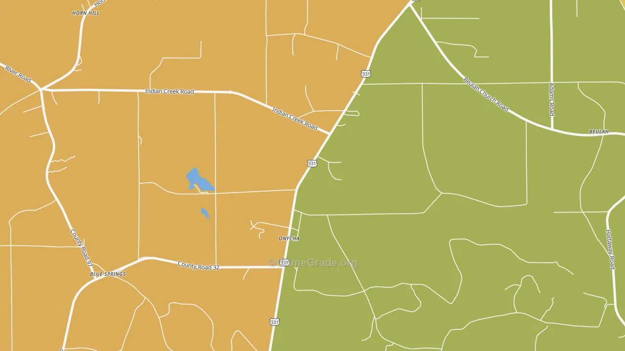 Onycha, AL Map of Vandalism Rates