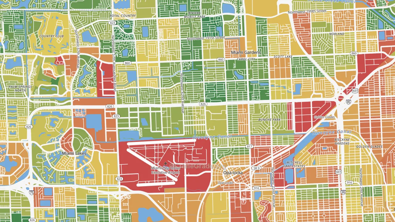 Opa-Locka, FL Map of Vandalism Rates