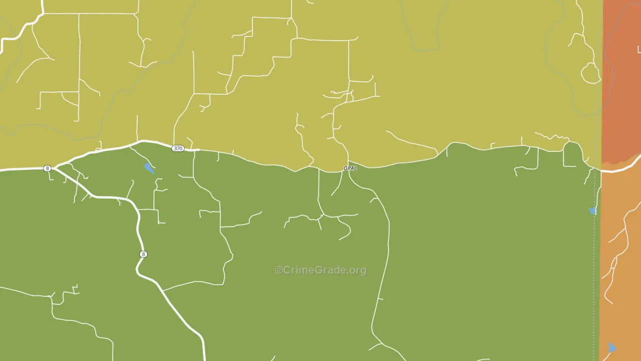 Opal, AR Map of Vandalism Rates