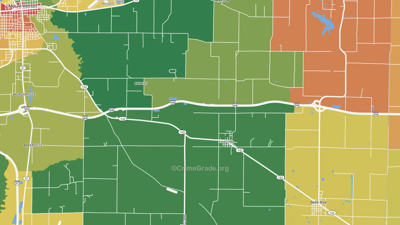 Opdyke, IL Map of Vandalism Rates