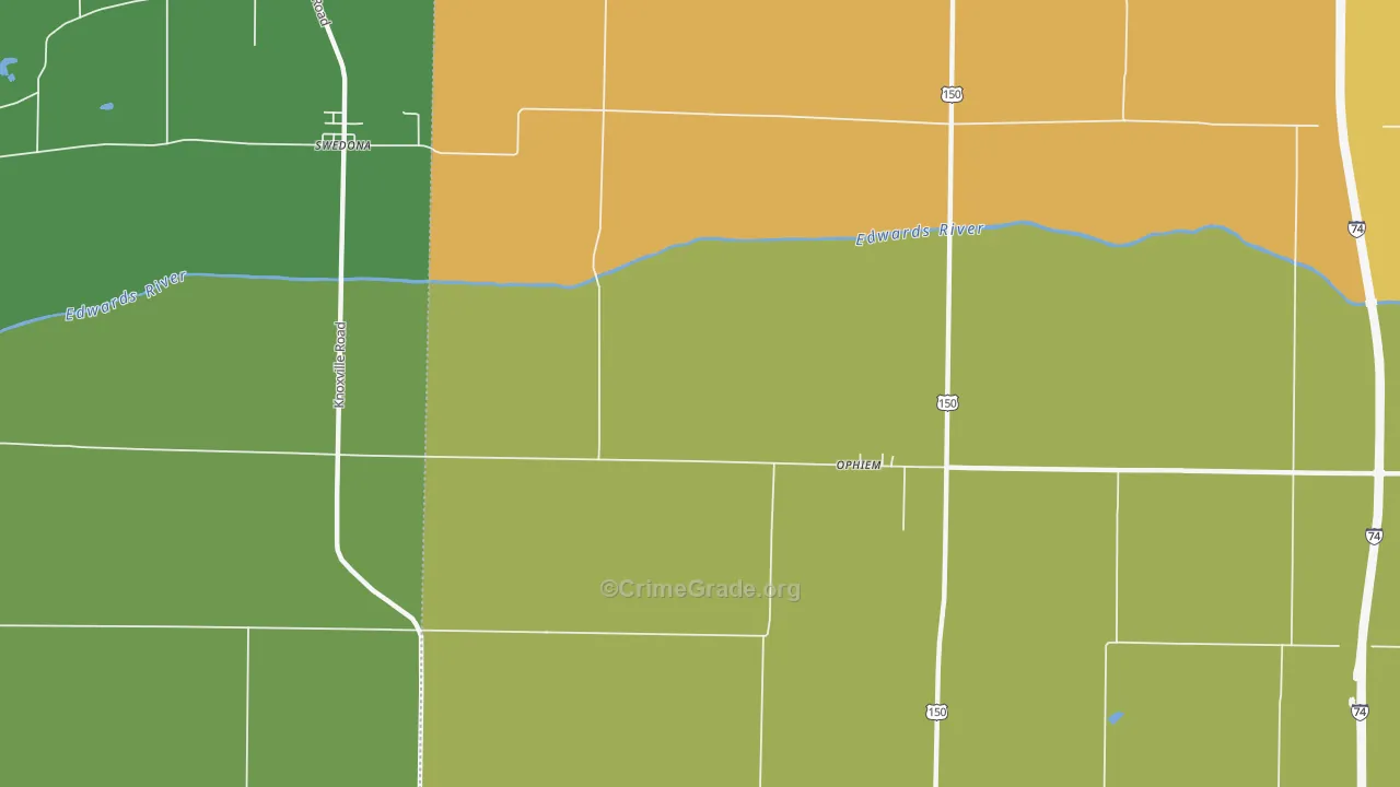 Opheim, IL Map of Vandalism Rates