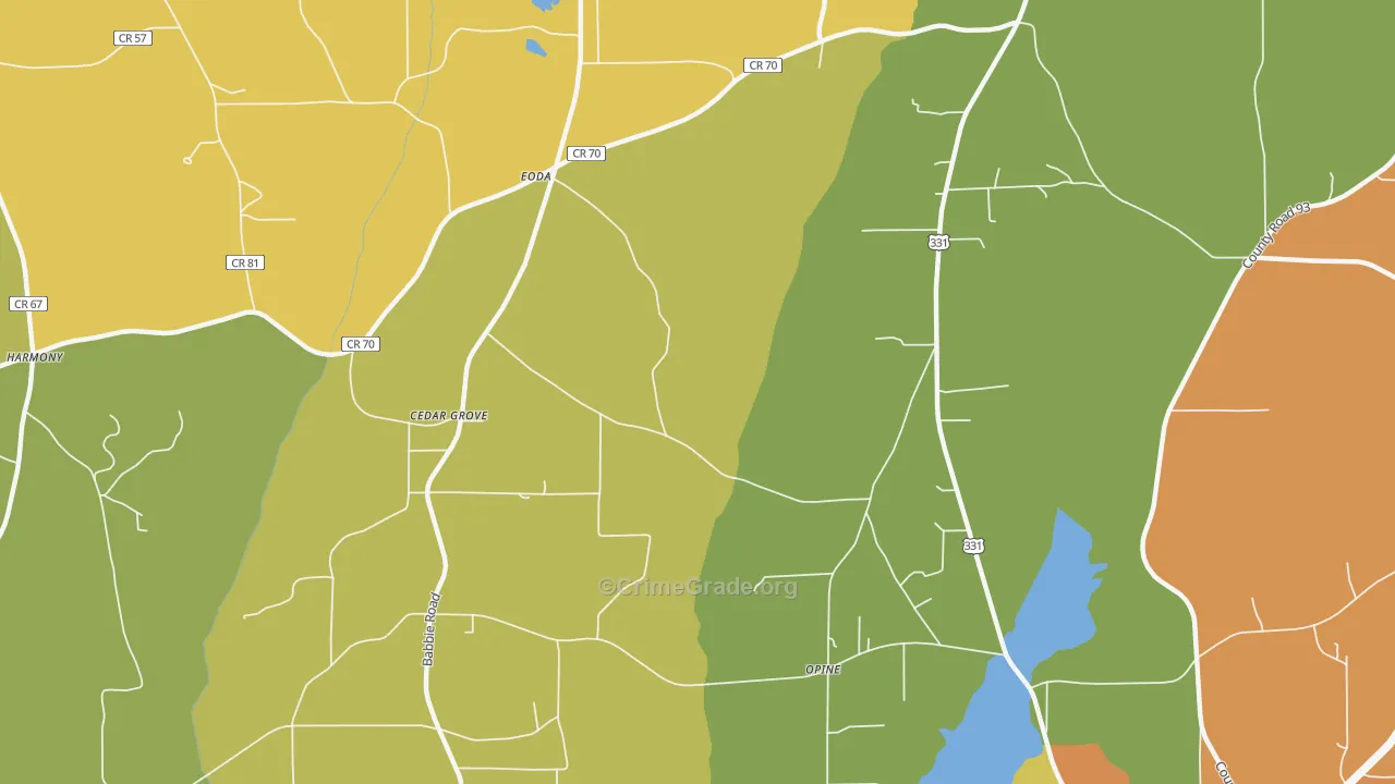 Opine, AL Map of Vandalism Rates