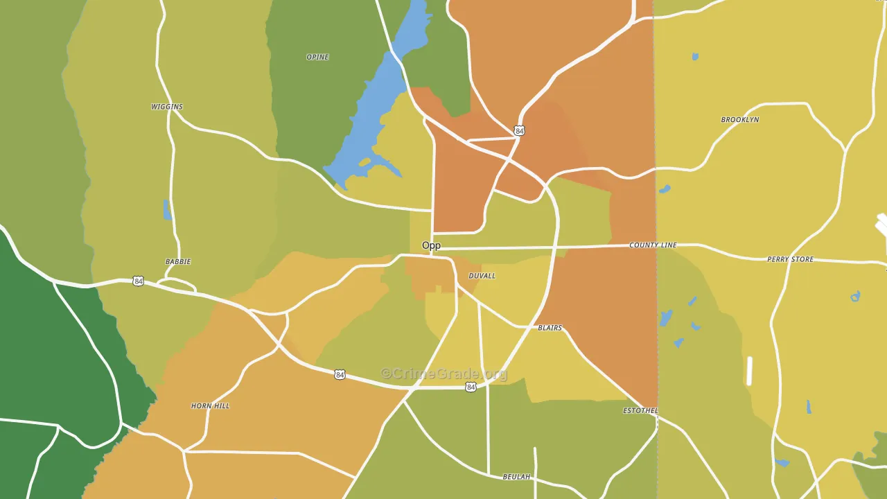 Opp, AL Map of Vandalism Rates