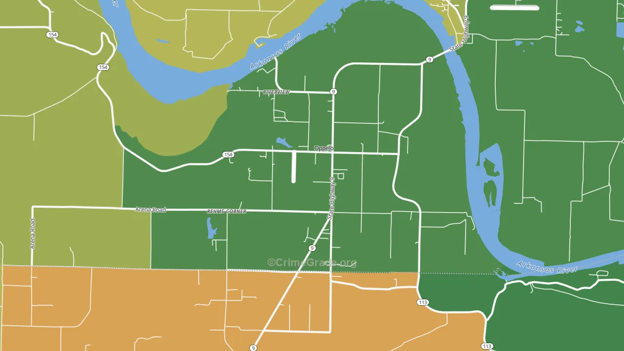 Oppelo, AR Map of Vandalism Rates