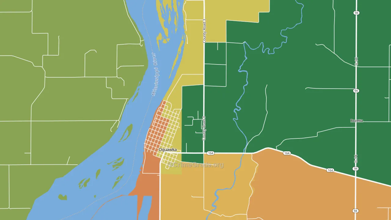 Oquawka, IL Map of Vandalism Rates