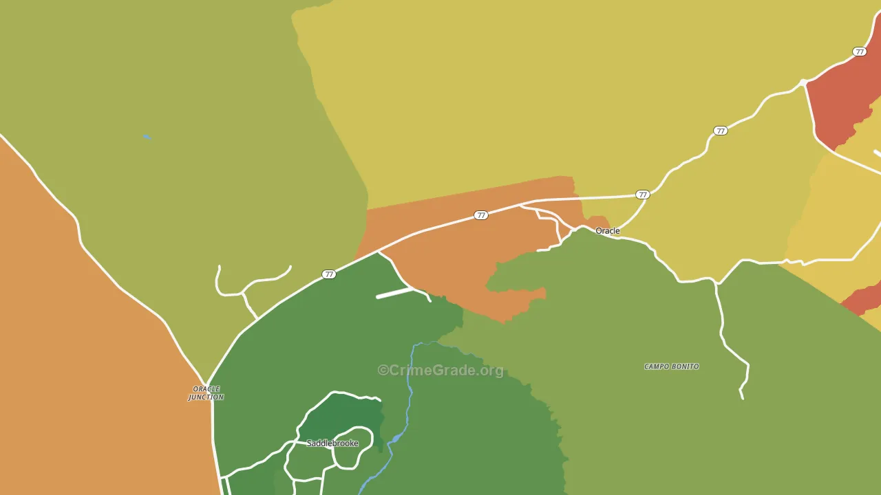 Oracle, AZ Map of Vandalism Rates