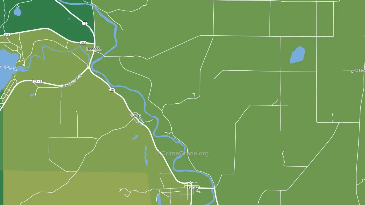 Oramel, NY Map of Vandalism Rates