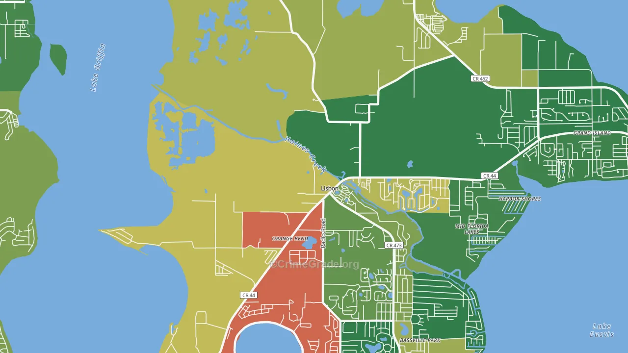 Orange Bend, FL Map of Vandalism Rates