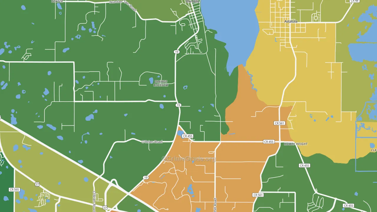 Orange Blossom, FL Map of Vandalism Rates
