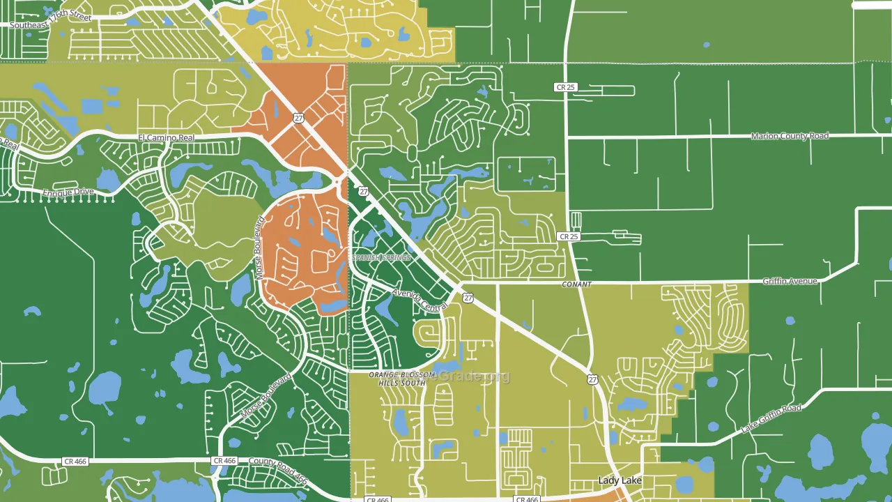 Orange Blossom Gardens, Lady Lake, FL Map of Vandalism Rates