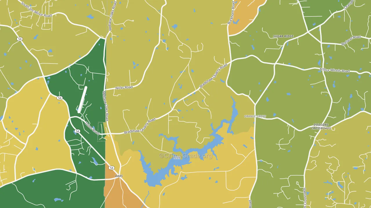 Orange Grove, NC Map of Vandalism Rates