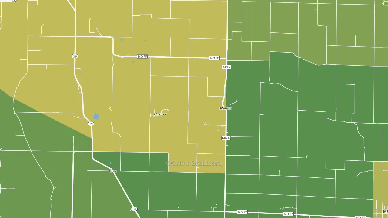 Orange, MO Map of Vandalism Rates