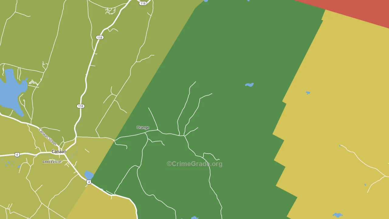 Orange, NH Map of Vandalism Rates