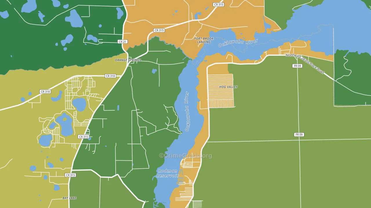 Orange Springs, FL Map of Vandalism Rates