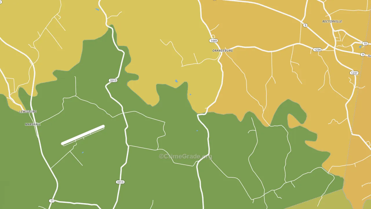 Orangeburg, KY Map of Vandalism Rates
