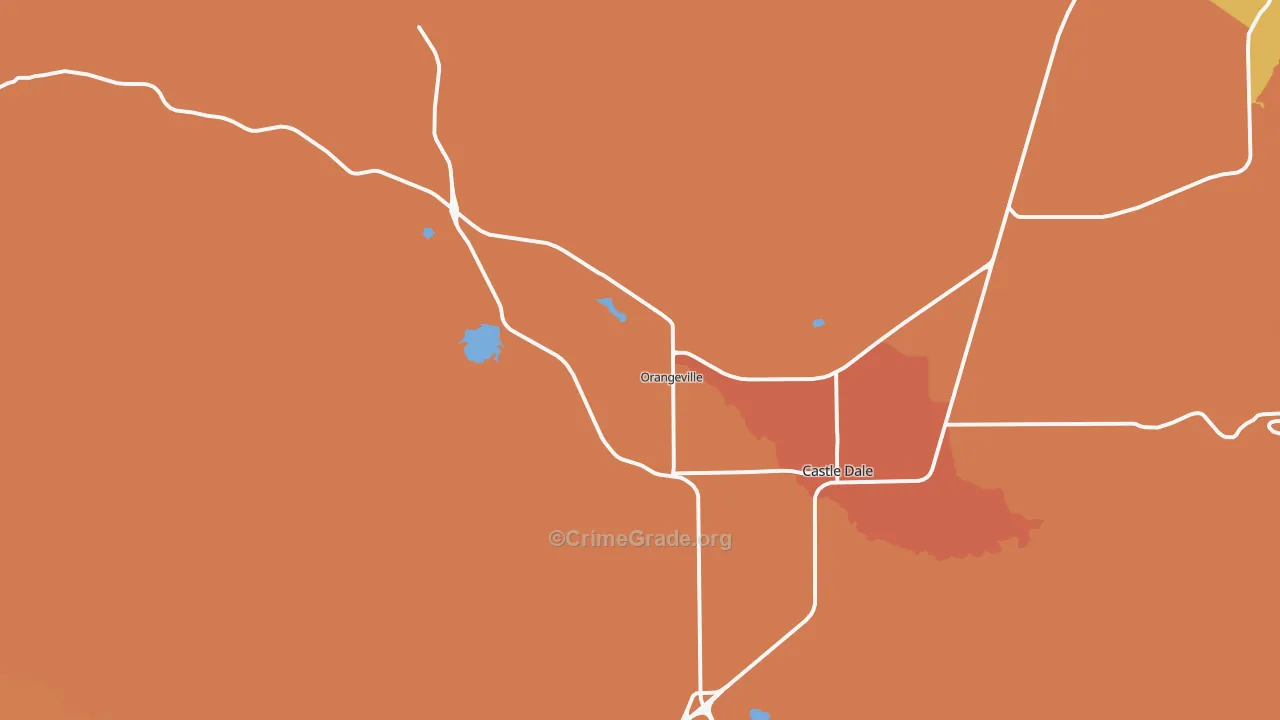 Orangeville, UT Map of Vandalism Rates