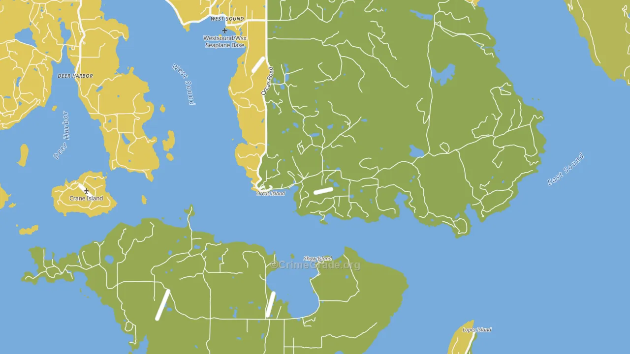 Orcas, WA Map of Vandalism Rates