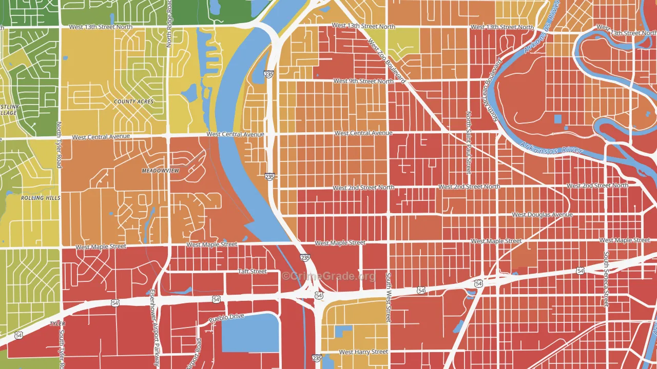 Orchard Breeze, Wichita, KS Map of Vandalism Rates