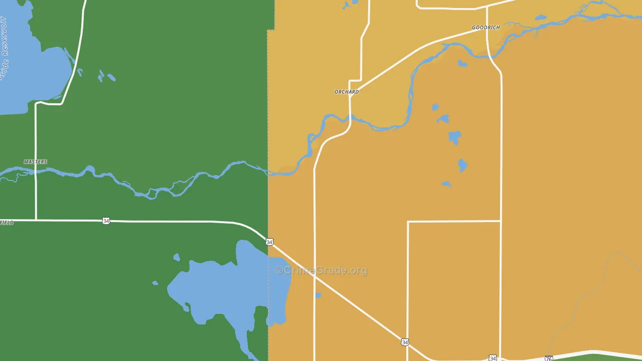 Orchard, CO Map of Vandalism Rates